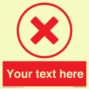 Custom red background, red cross in circle sign